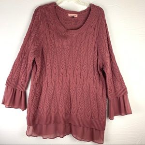 East Adeline Sweater Pullover Mauve Size 3X